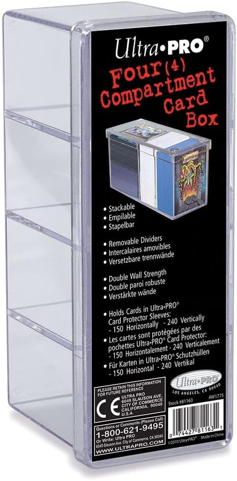 Ultra Pro - 4 Compartment card storage box clear
