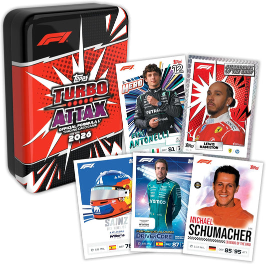 Topps Formula 1 2026 Turbo Attax Trading Card Game Mega Tin – Guardians of the Grid