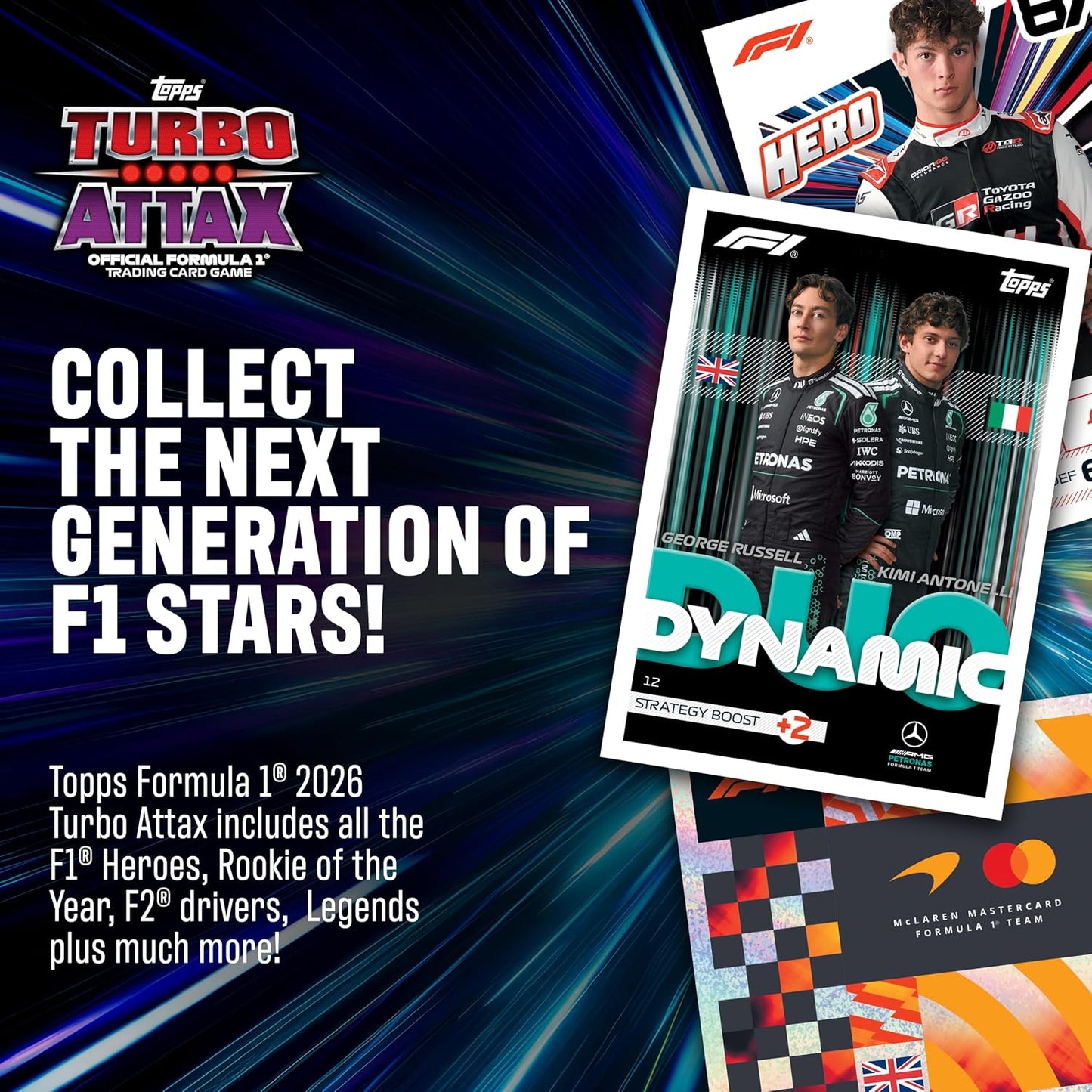 Topps Formula 1 2026 Turbo Attax Trading Card Game Mega Tin – Guardians of the Grid