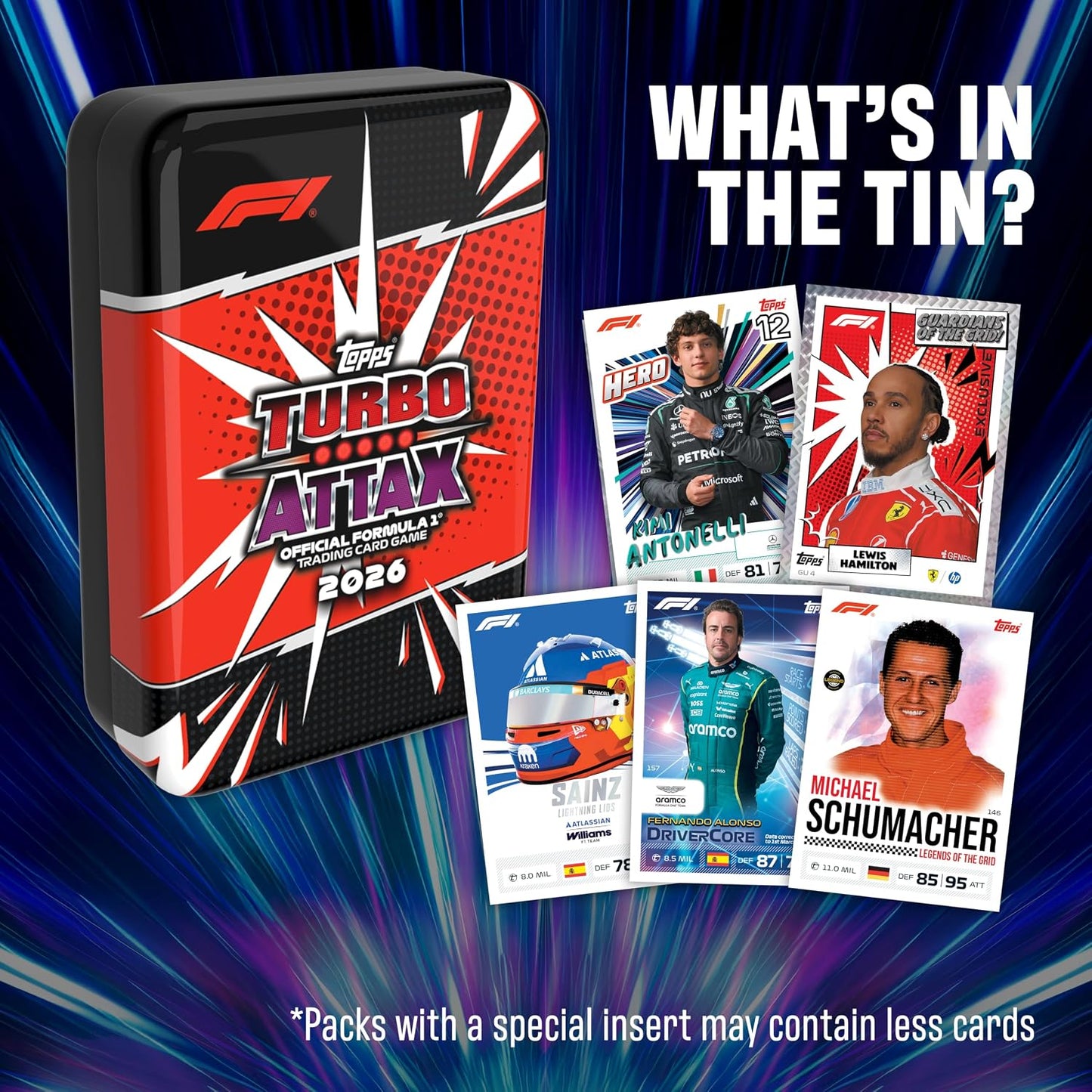 Topps Formula 1 2026 Turbo Attax Trading Card Game Mega Tin – Guardians of the Grid