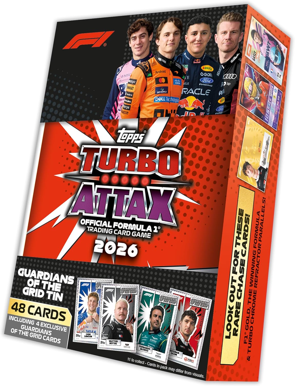 Topps Formula 1 2026 Turbo Attax Trading Card Game Mega Tin – Guardians of the Grid