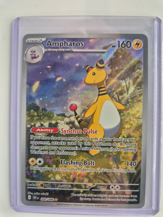 Pokémon TCG: Ampharos 090/086 - Chaos Rising - Illustration Rare Holo (Mint Condition)