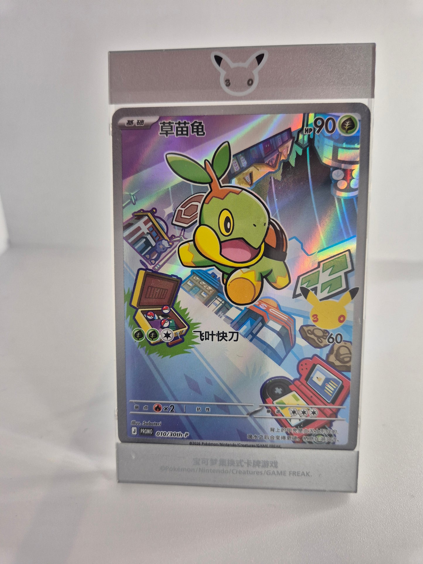 SEALED Turtwig 010/30th-P 30th Anniversary 1st Partner Promo (Chinese) w/ Premium Display Frame (Co