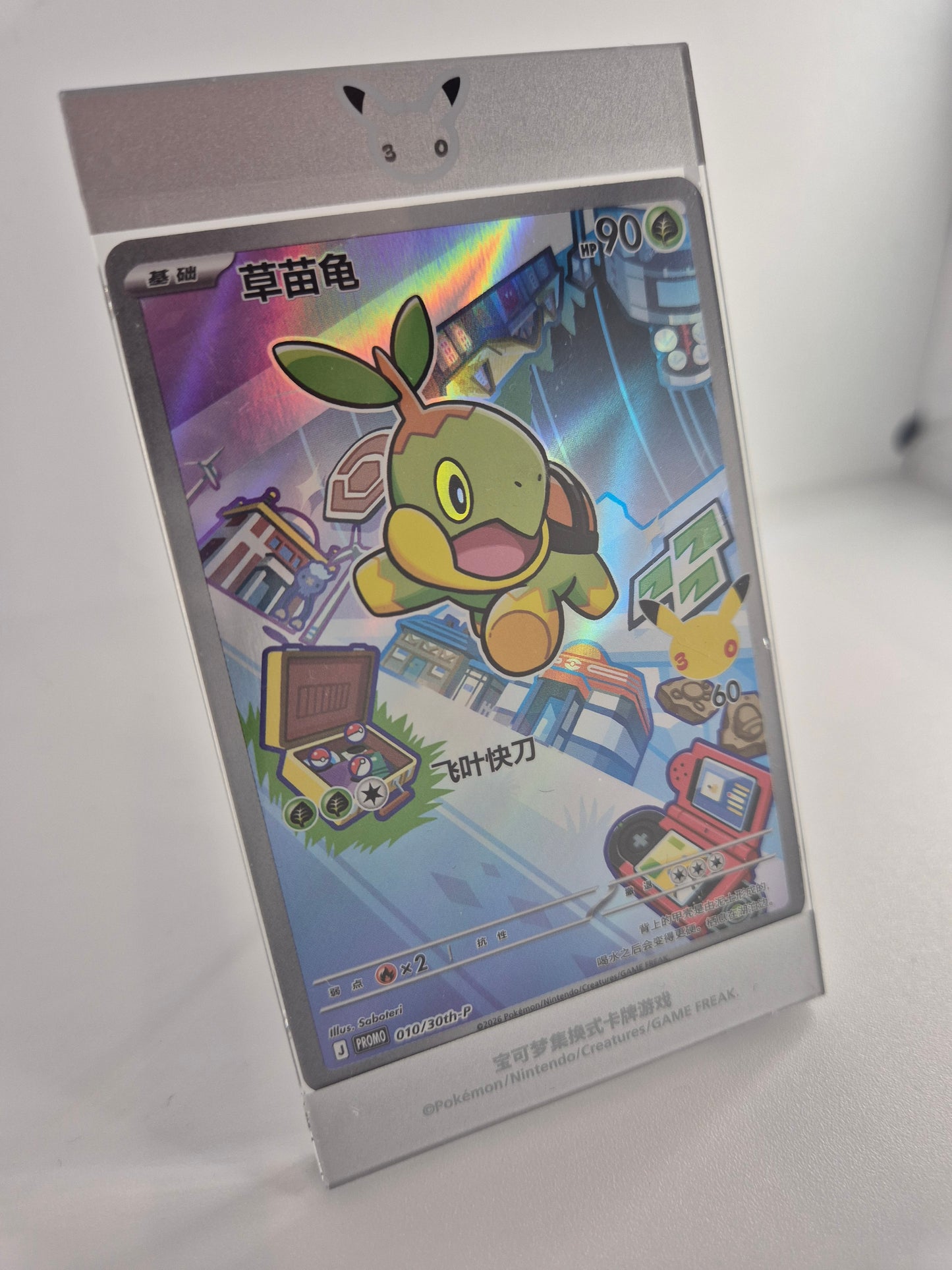 SEALED Turtwig 010/30th-P 30th Anniversary 1st Partner Promo (Chinese) w/ Premium Display Frame (Co
